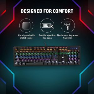 Mechanical Gaming Keyboard GK100F – RGB Backlit Wired Keyboard – Fast Response Keys with Stylish Modern Design for Gaming - Image 5