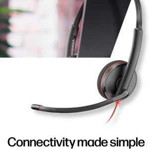Poly Blackwire 3220 Stereo USB-C Headset +USB-C/A Adapter - Image 5
