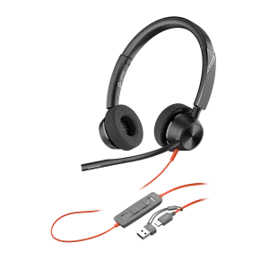 Poly Blackwire 3320 Wired Stereo Microsoft Teams Certified USB-C Headset With Noise cancellingMics +USB-C/A Adapter - 8X220AA - Image 6