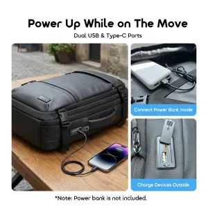 oraimo MegaCarry Expandable Waterproof Business Backpack - Image 4